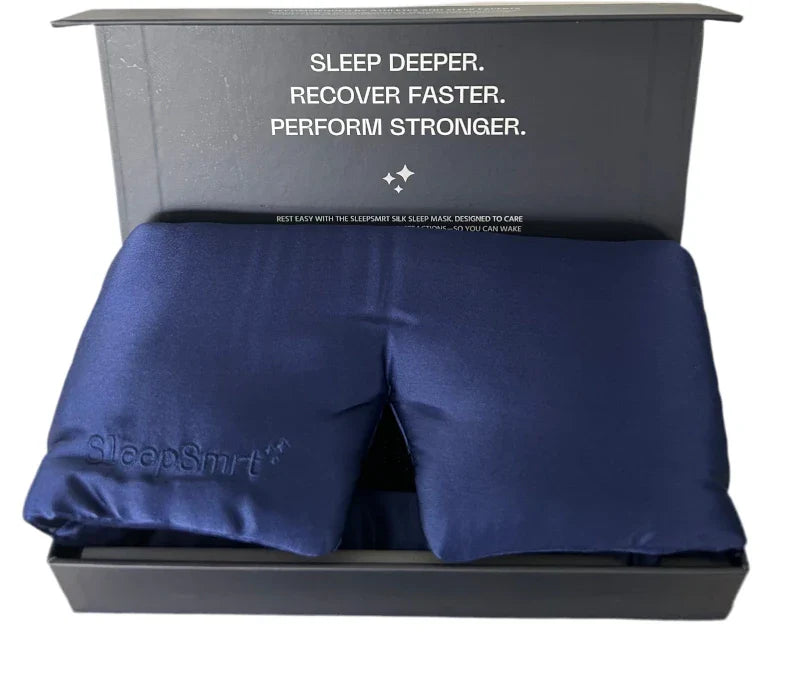 Blackout Silk Sleep Mask - 100% Pure Silk Ultra Soft Adjustable Strap for Deep Sleep & Total Comfort