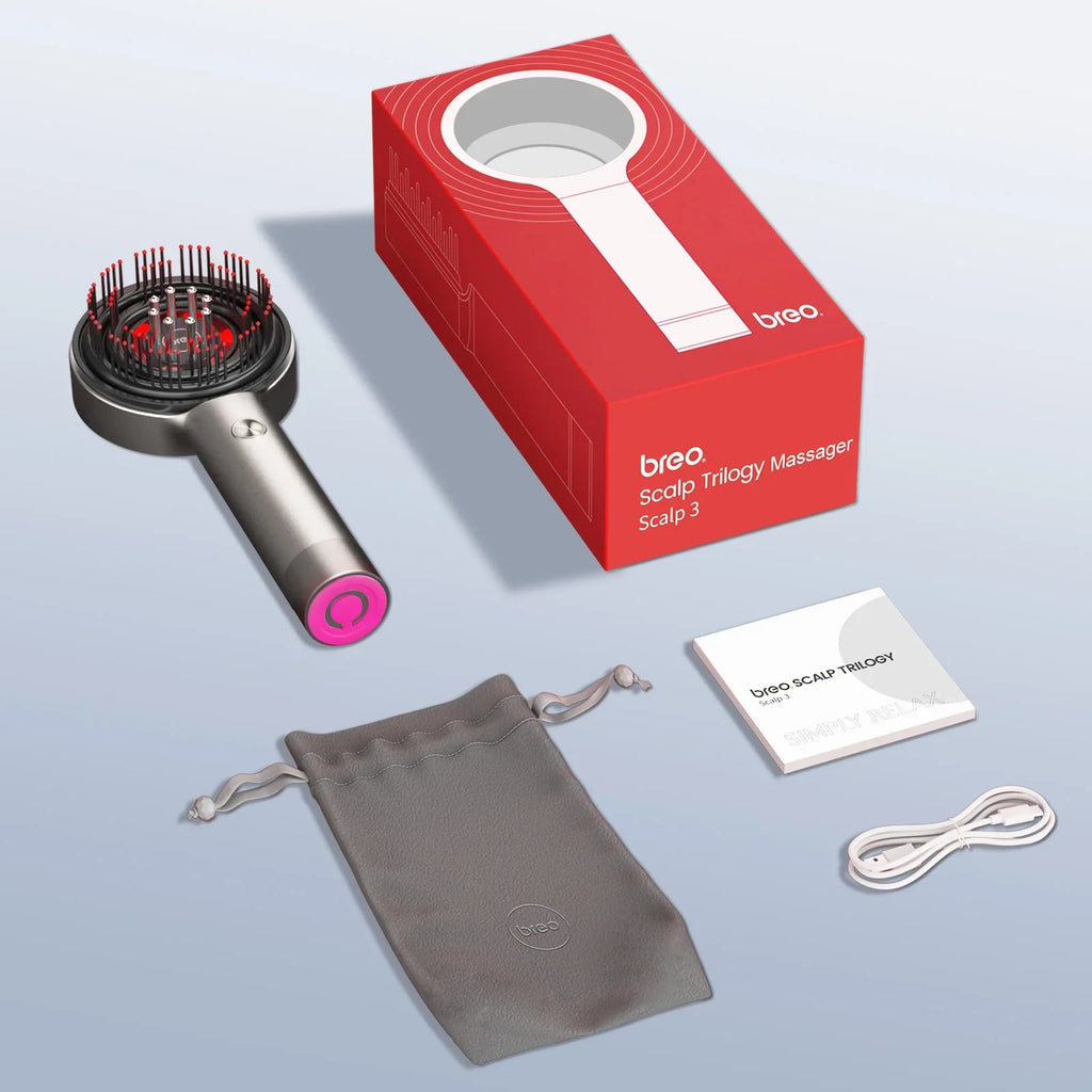 Breo Scalp 3 – Premium Electric Scalp Massager Brush with Red Light & Oil Applicator
