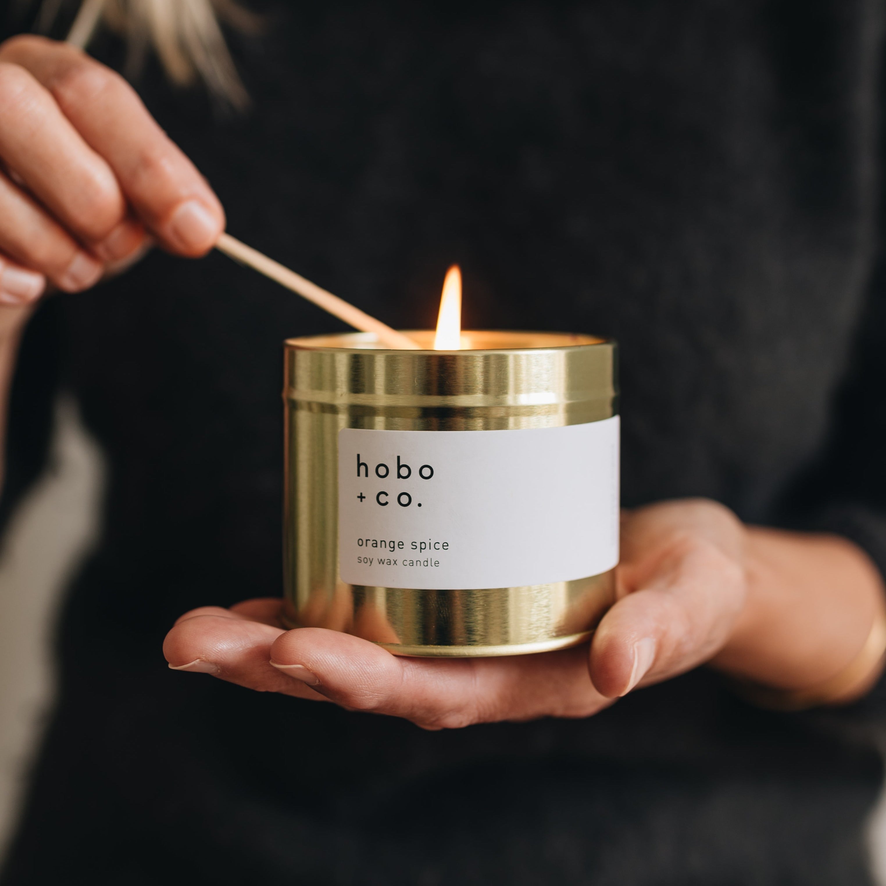 Large Gold Tin Frankincense and Myrrh Candle