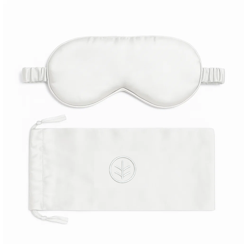 Essential Silk Sleep Eye Mask in White (Eucalyptus Silk)