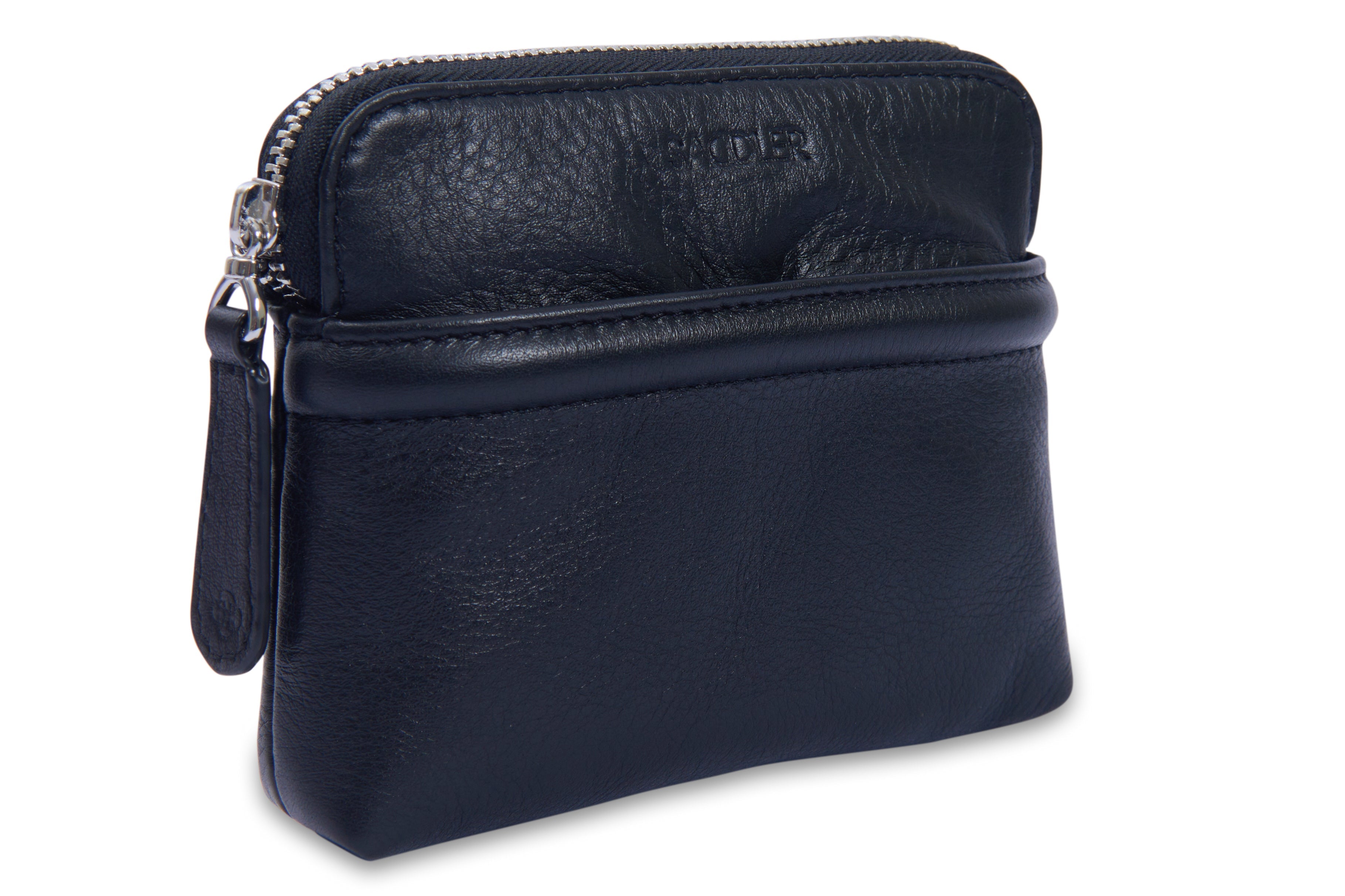SADDLER "Louisa" RFID Real Leather Zipped Organiser and Cosmetic Pouch (Gift Boxed)