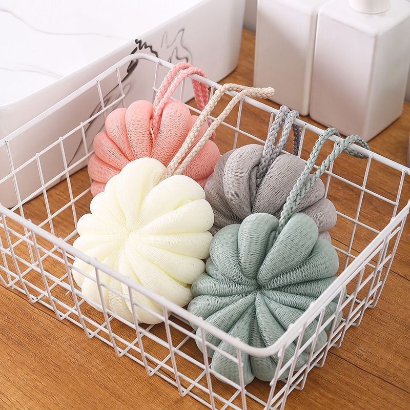 Multi-colored Pumpkin Soft Bath Flower, Rub The Bath And Rub The Back For Adults To Take A Bath, Easy To Foam And Not Loose Bath Flower Ball