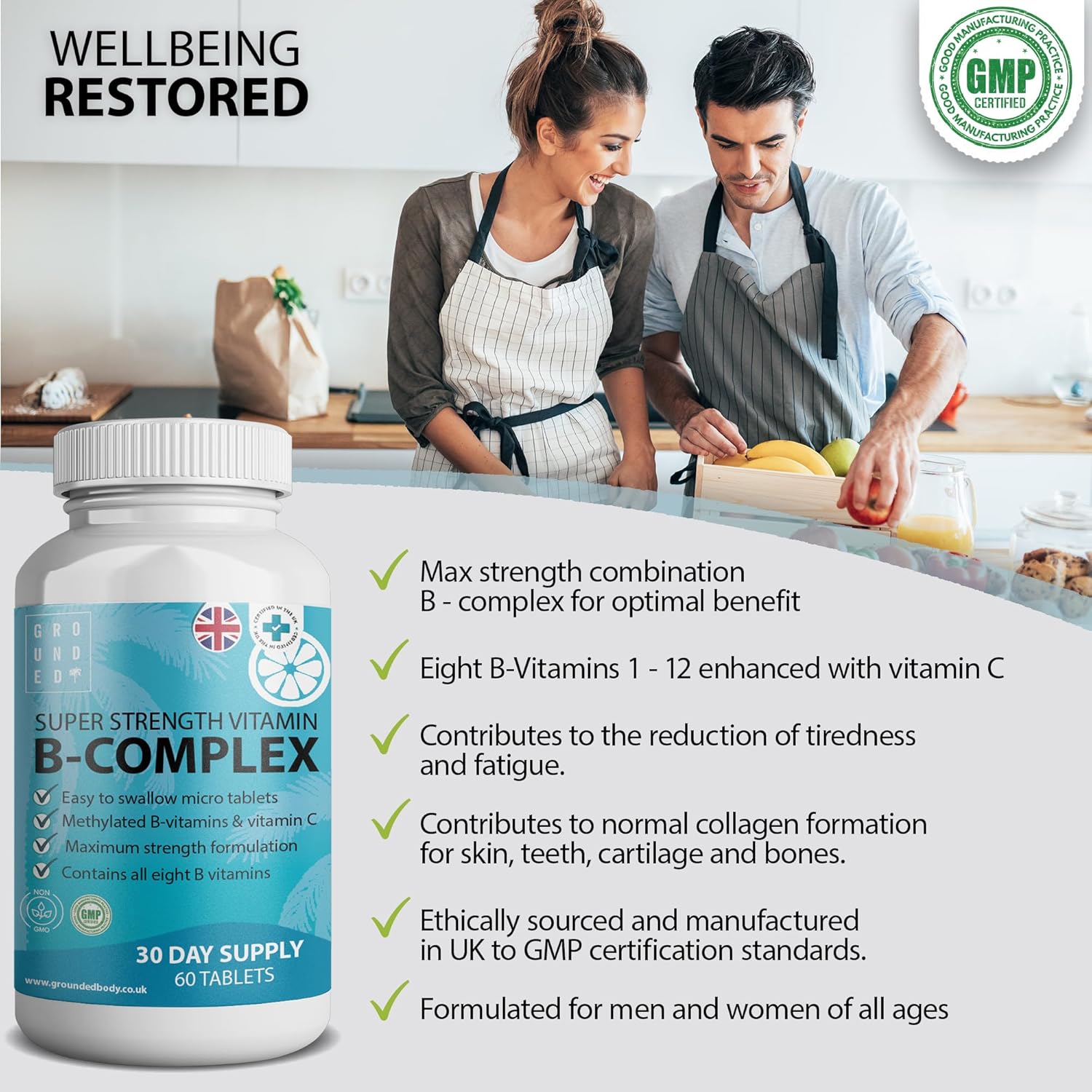 Grounded B Complex Tablets – 120 Tablets