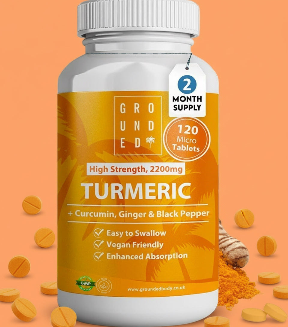 Grounded Turmeric, Black Pepper & Ginger Tablets – 2200mg of Natural Anti-Inflammatory Support