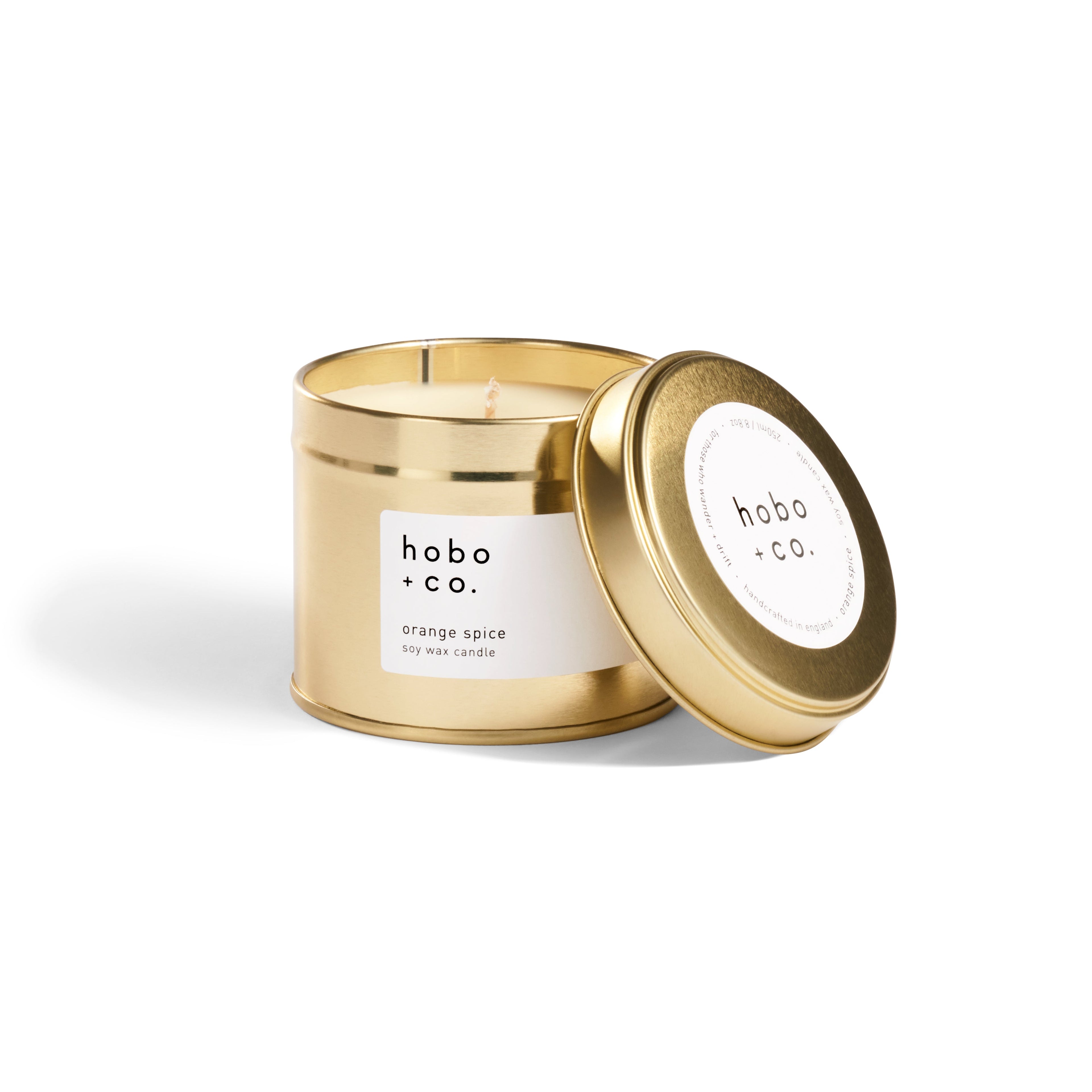 Large Gold Tin Orange Spice Candle