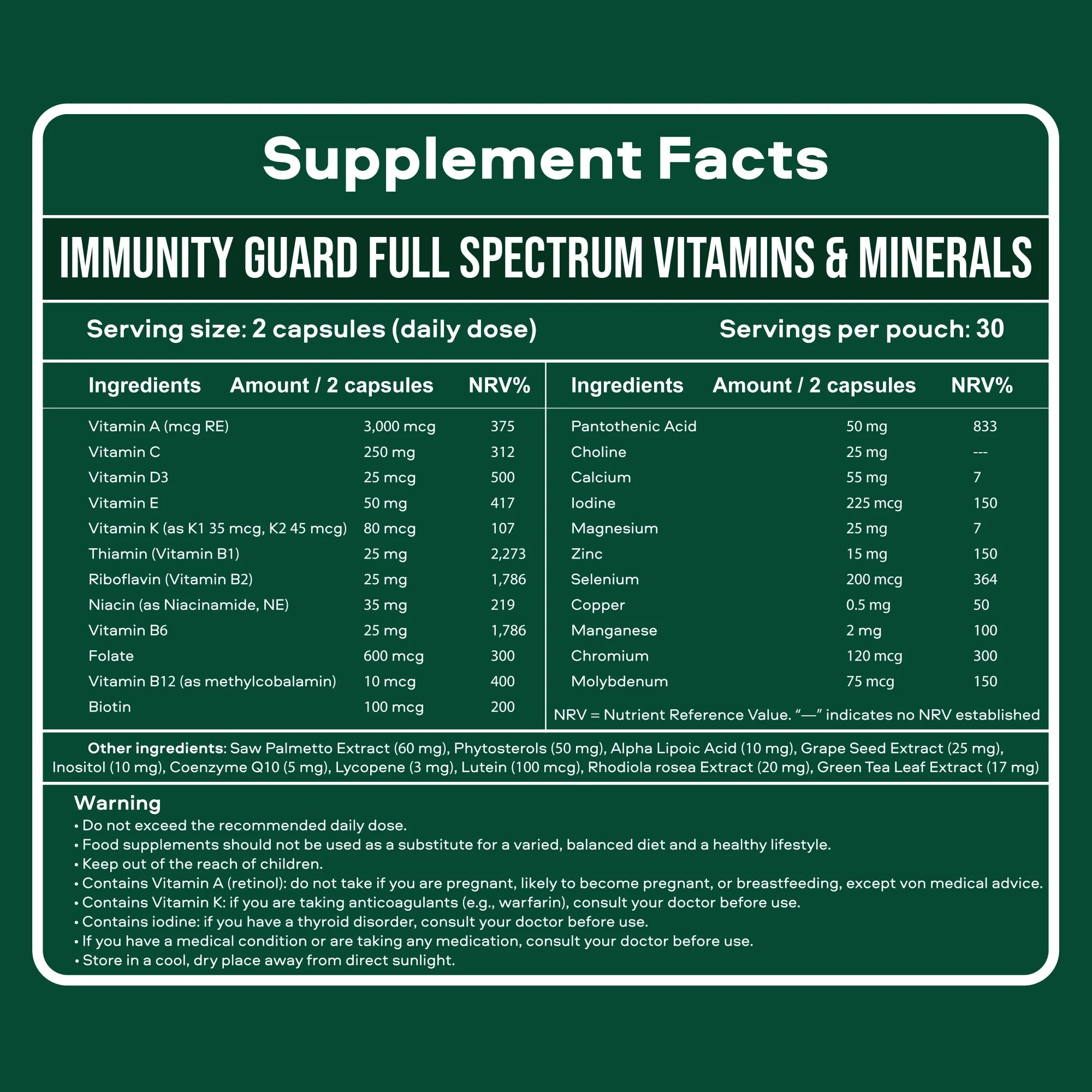 Immunity Guard - Full Spectrum Vitamins & Minerals