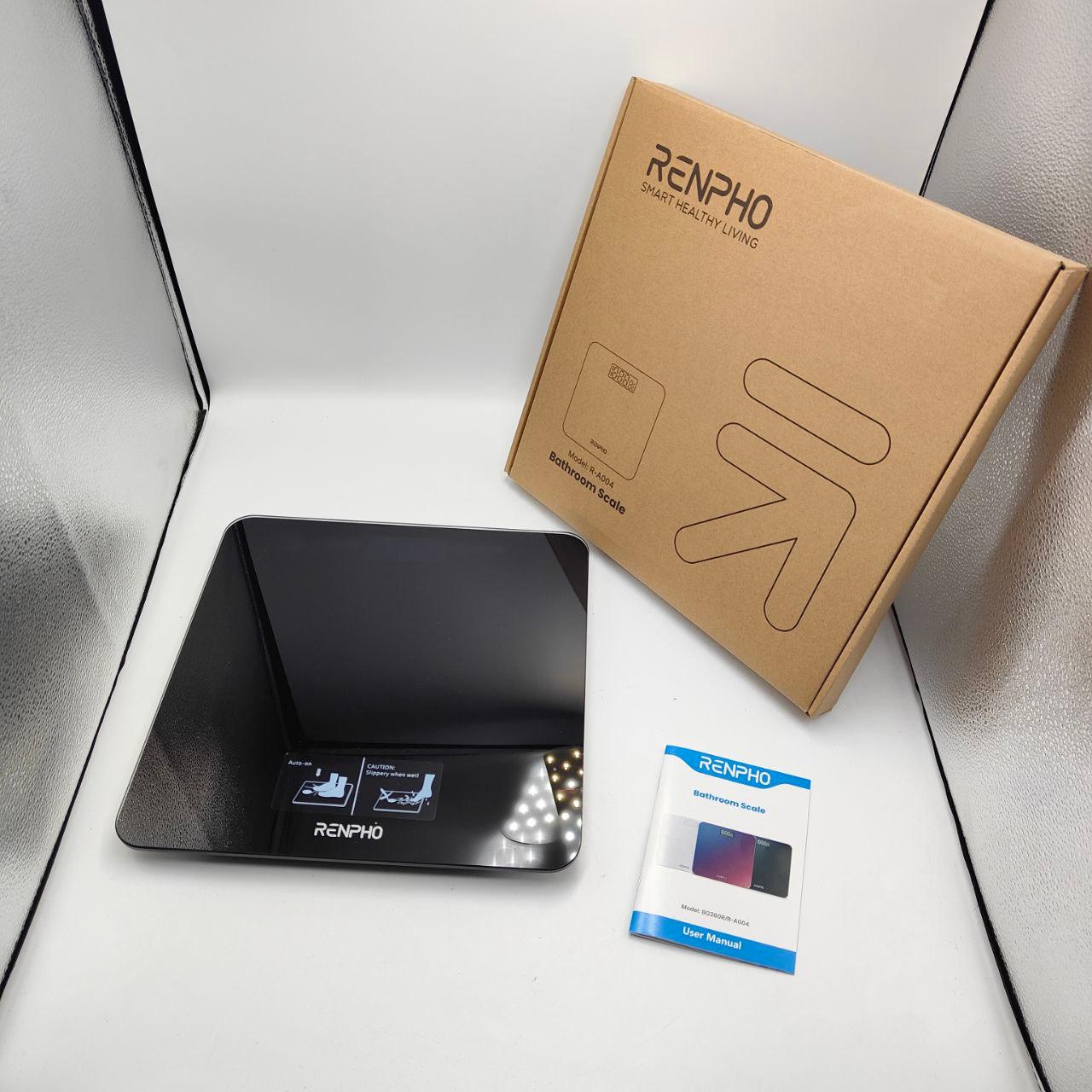RENPHO Digital Bathroom Scale – High Precision, Black, 280x280mm